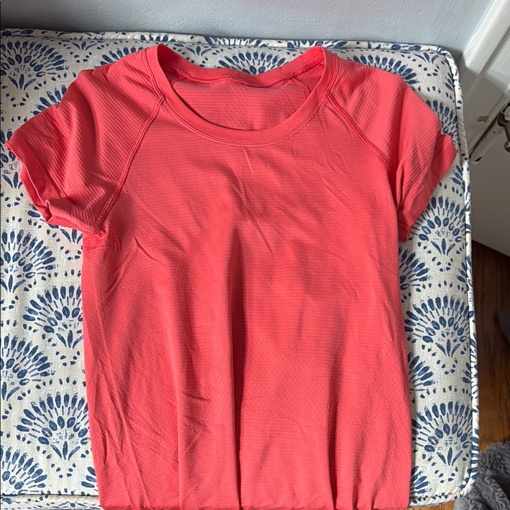 Lululemon Athletica Orange Fitted Short Sleeve T-Shirt